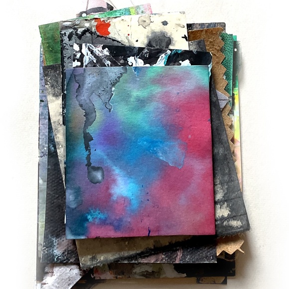 Junk Journal Pack  15+ Hand painted Pieces, Great for scrapbooking, collage - Picture 1 of 11